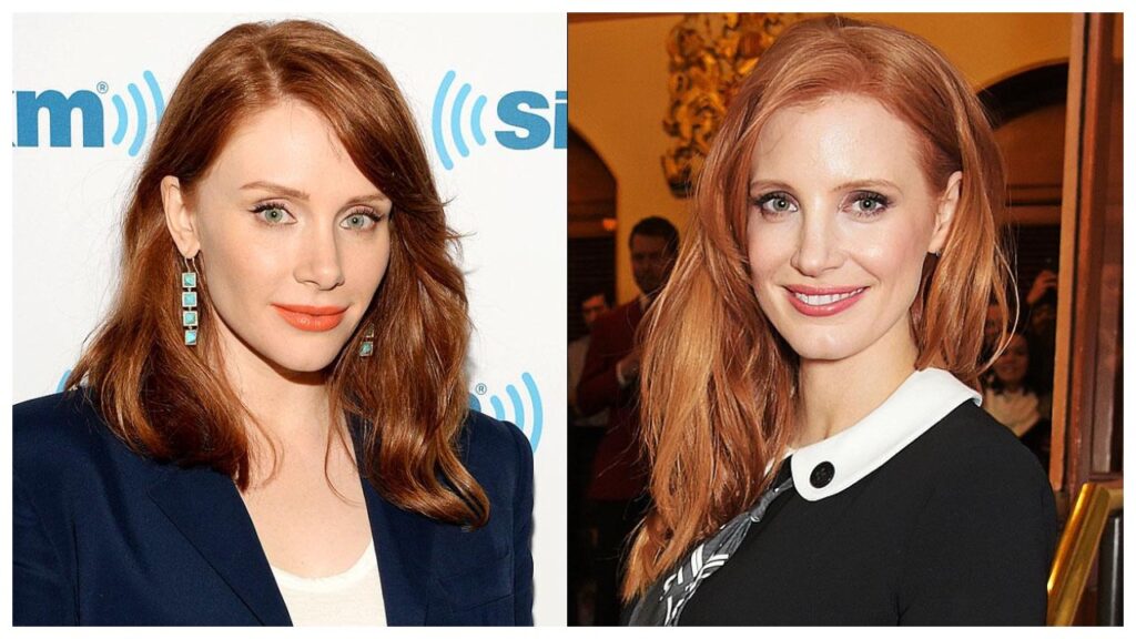 Jessica Chastain and Bryce Dallas Howard, the two redheaded riddle Hollywood can't solve.
celebretea.com