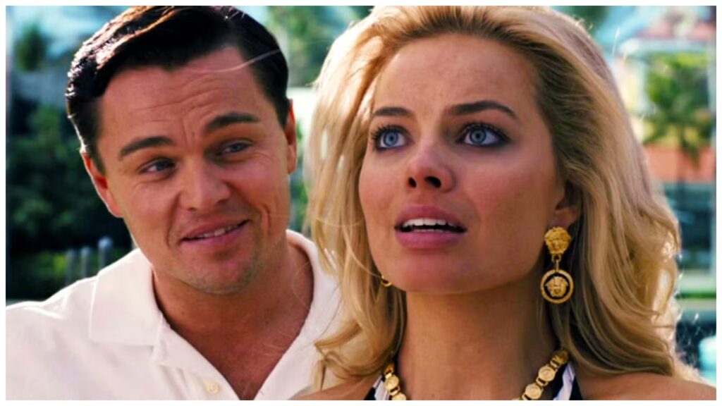 Margot Robbie with Leonardo DiCaprio in The Wolf of Wall Street (2013) celebretea.com
