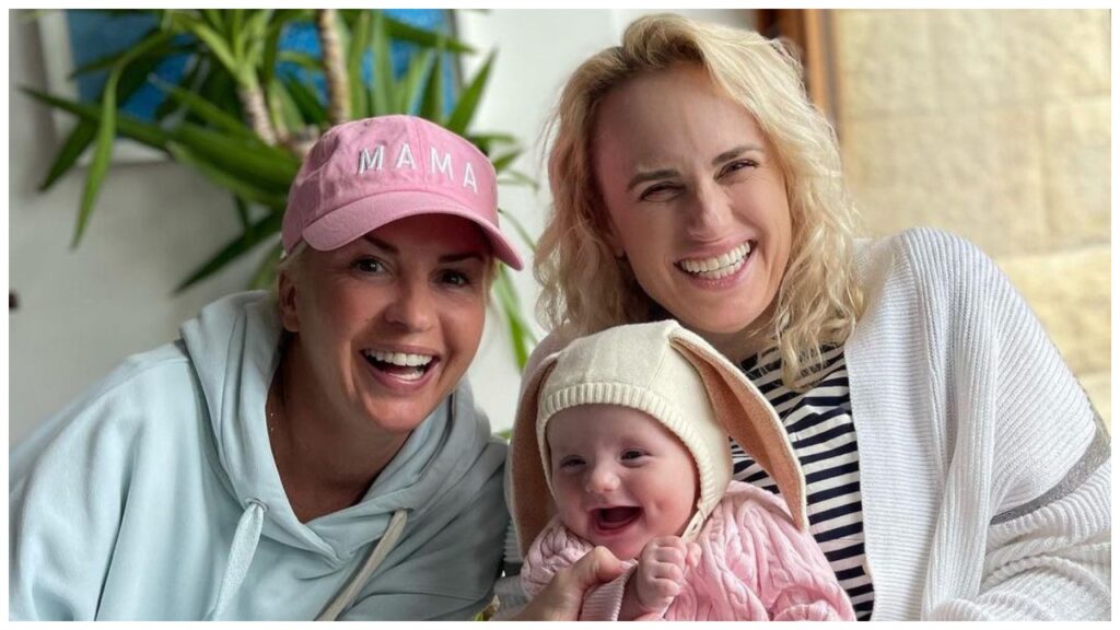 Rebel Wilson with her wife Ramona Agruma and daughter Royce Lillian celebretea.com
