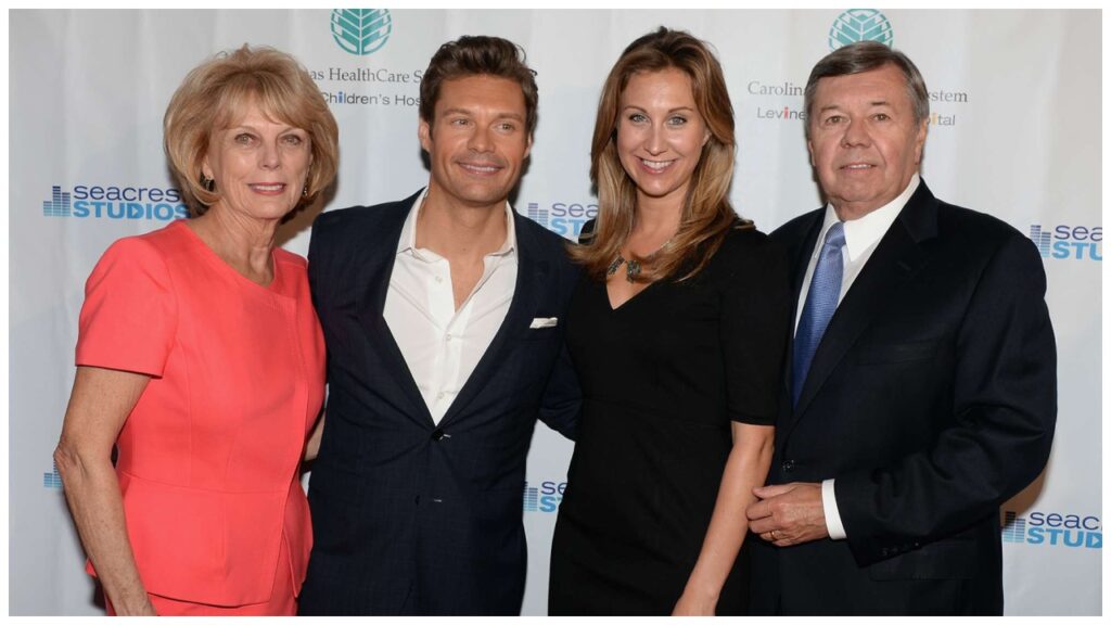 Ryan Seacrest with his family — his mom, his late father, and his sister celebretea.com