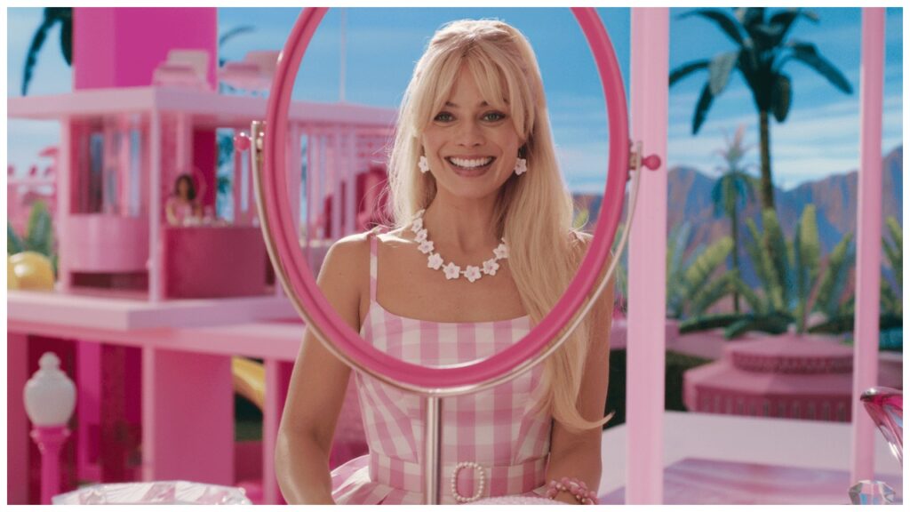 Margot Robbie in her iconic Barbie role celebretea.com